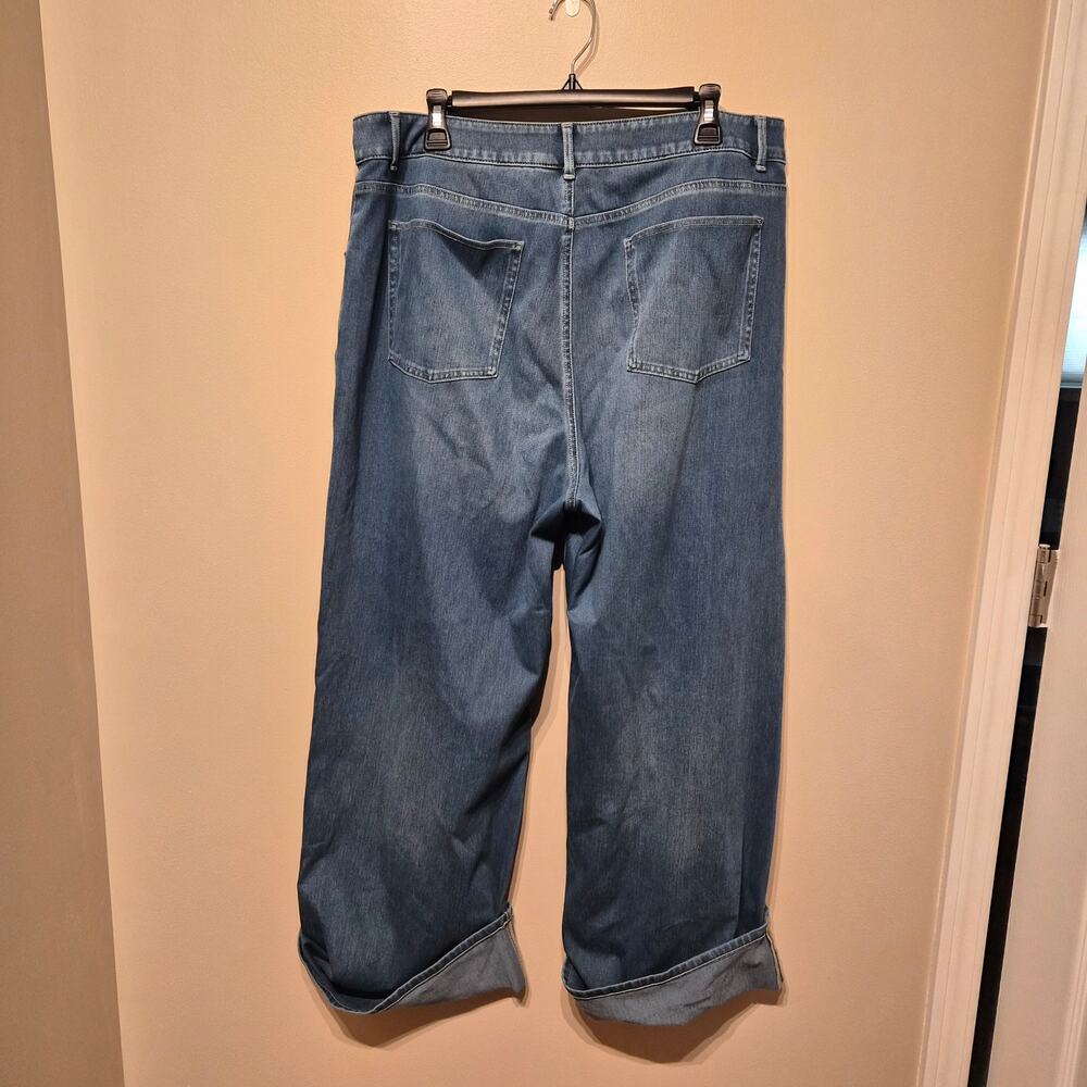 Halara Rolled Hem Flex Denim Jean XL Blue Stretchy Comfort Everyday - Picture 2 of 5